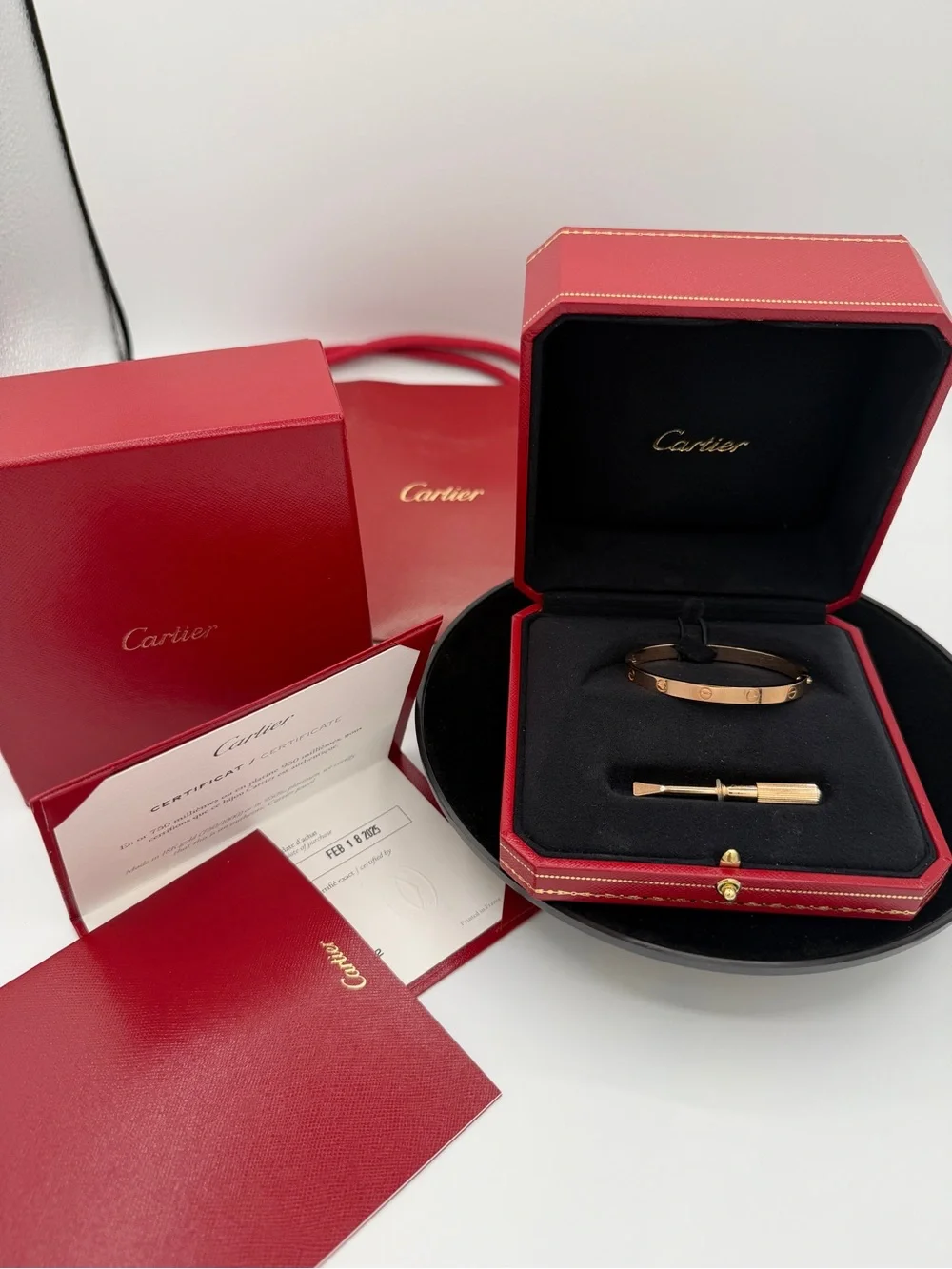 Cartier Rose Gold Love Bracelet MEDIUM - Picture 1 of 4